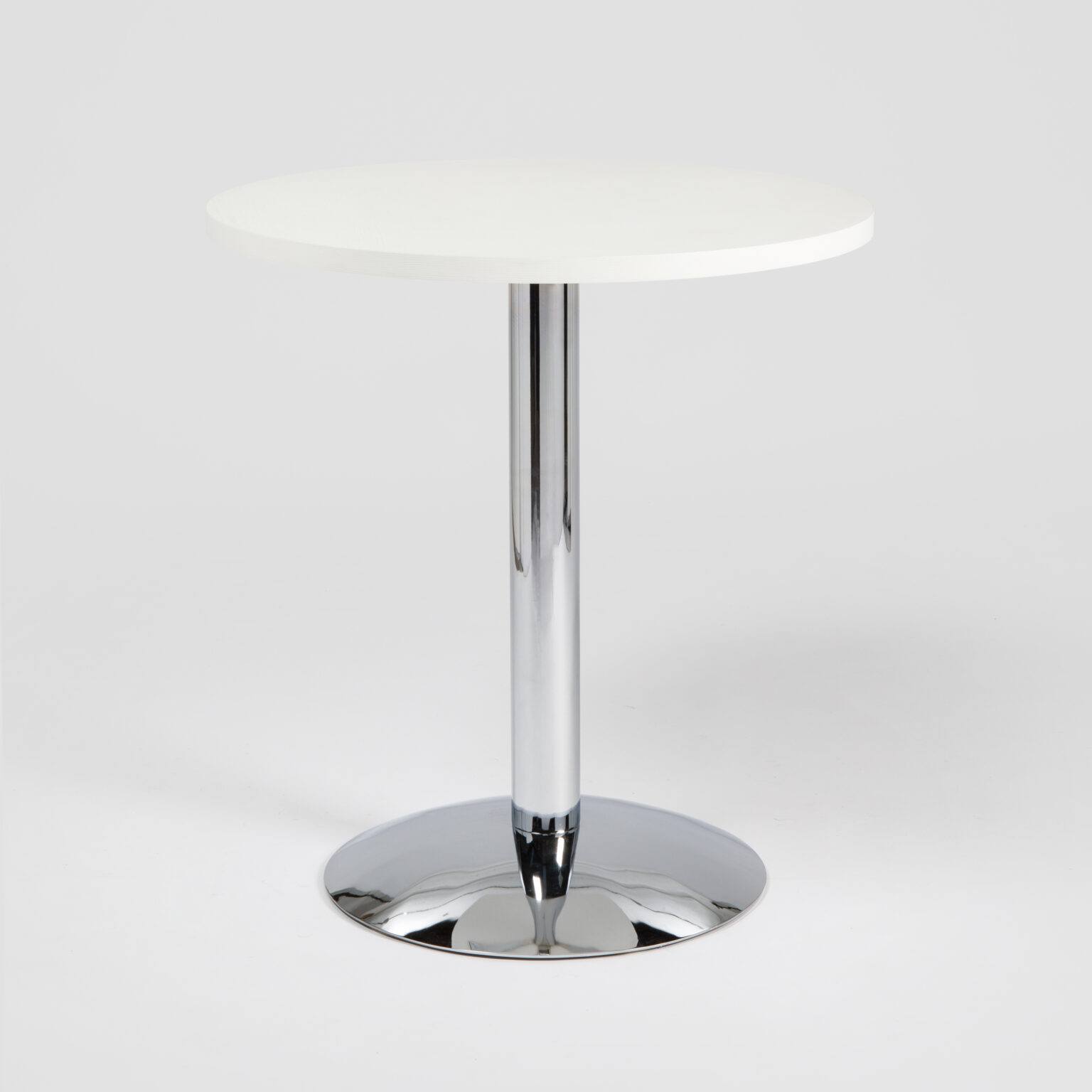 MESA MENTA BAJA CROMADA – tapa blanca