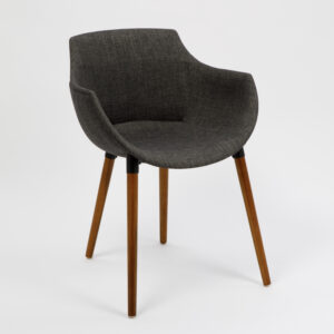SILLA FRIDA WOOD TAPIZADA – lino gris