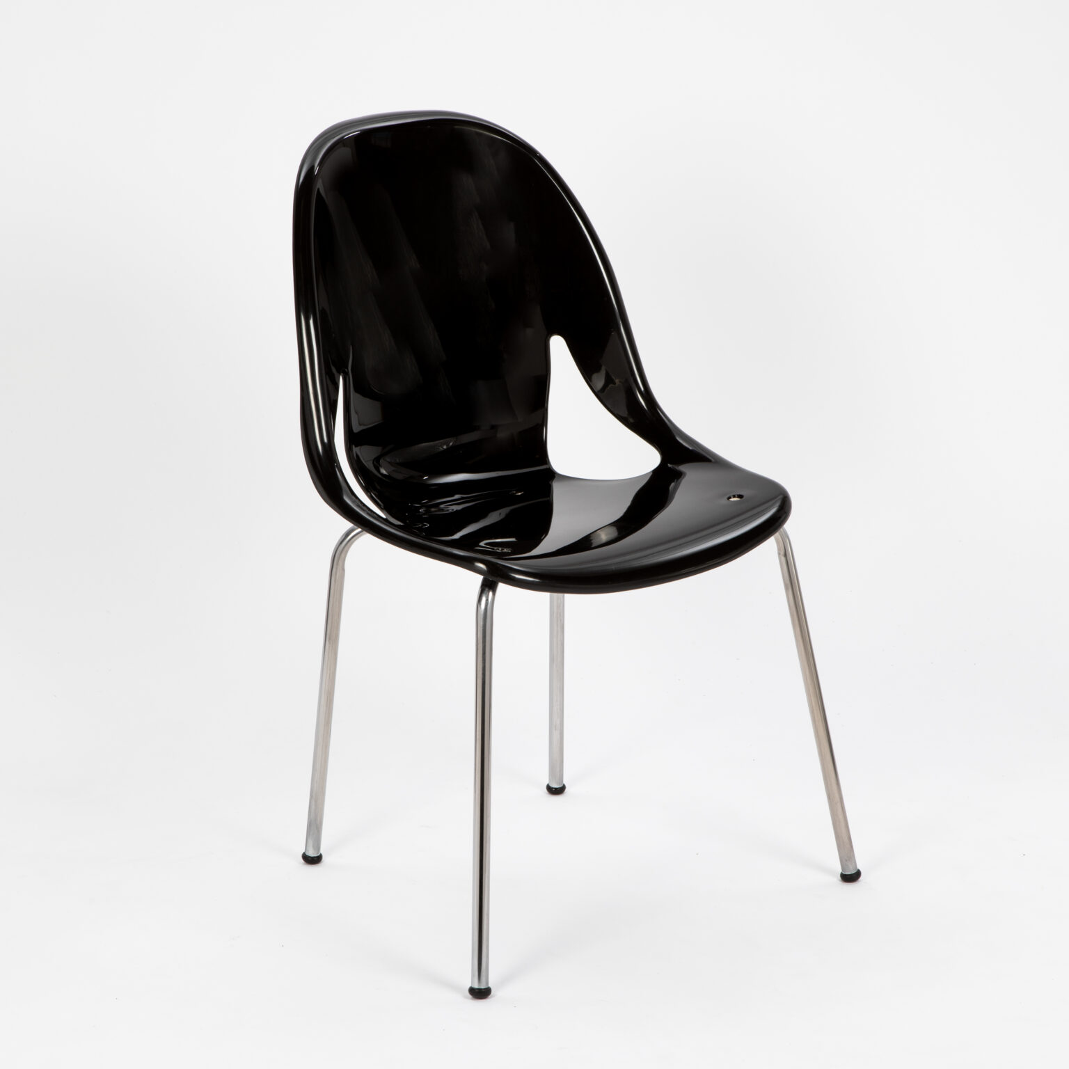 SILLA NINA BASE CROMADA – negro1